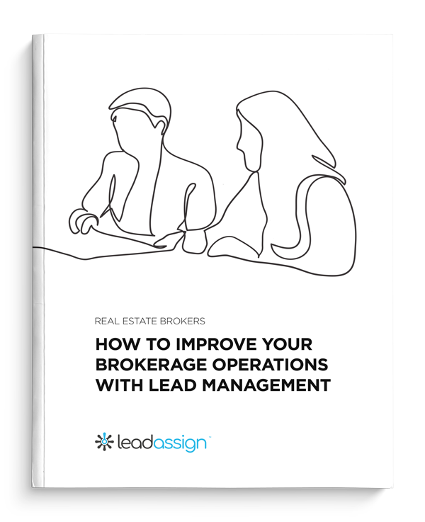 Ebook cover titled "Real Estate Brokers, How to Improve Your Brokerage Operations With Lead Management."